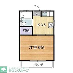 京王線 中河原駅 徒歩9分の賃貸アパート 2階1Kの間取り