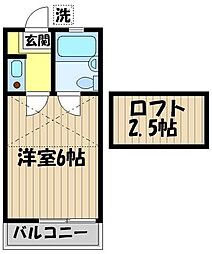 JR中央線 武蔵境駅 徒歩5分の賃貸アパート 1階1Kの間取り