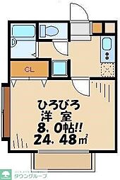 京王線 仙川駅 徒歩15分の賃貸アパート 1階1Kの間取り