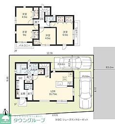 西武国分寺線 恋ヶ窪駅 徒歩24分の賃貸一戸建て 4LDKの間取り