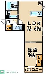 ECLAS 1階1LDKの間取り