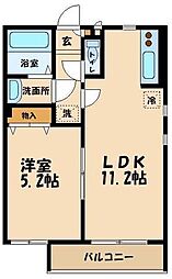 京王線 千歳烏山駅 徒歩18分の賃貸アパート 3階1LDKの間取り