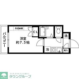 京王線 調布駅 徒歩9分の賃貸マンション 3階1Kの間取り