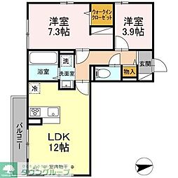 京王線 府中駅 徒歩8分の賃貸アパート 3階1LDKの間取り