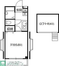 JR中央線 国立駅 徒歩13分の賃貸アパート 1階1Kの間取り