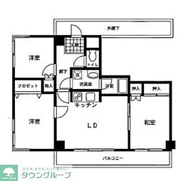 京王線 府中駅 徒歩3分の賃貸マンション 6階3LDKの間取り