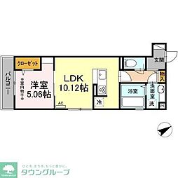 JR総武線 三鷹駅 徒歩20分の賃貸アパート 3階1LDKの間取り