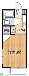 JR総武線 三鷹駅 徒歩4分の賃貸アパート 2階1Kの間取り