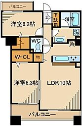 フルーリー府中 2LDKの間取図画像