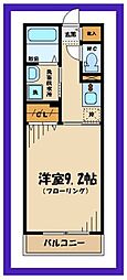 ワンシーダーヒルズ 1Kの間取図画像