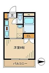 コーポ・シェラタン 1Kの間取図画像