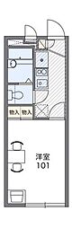 レオパレスフィオラ 1Kの間取図画像