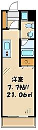 ルアンシナル ワンルームの間取図画像