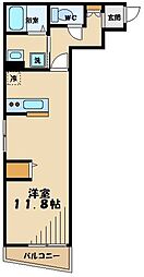 ファンファーレ調布 ワンルームの間取図画像