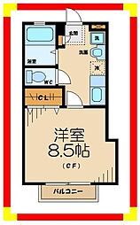 サンガーデン 1Kの間取図画像