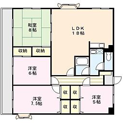 シャトーモンテーニュ大宮 4LDKの間取図画像