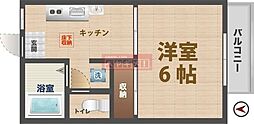 ハイム319 2階1Kの間取り