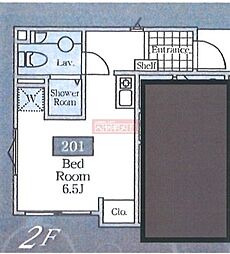 Ｃｏｍｆｏｒｔ　Ｂｒｅｅｚｉｎ 2階ワンルームの間取り