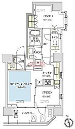 パークホームズ西荻窪アベニュー 8階2LDKの間取り