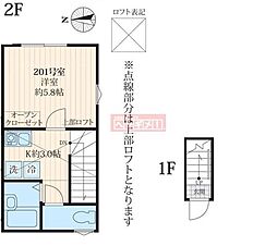 マウ東高円寺 2階1Kの間取り