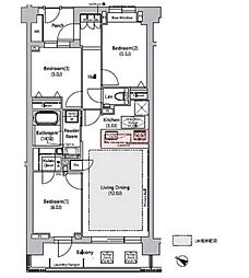 ソアラノーム荻窪天沼 5階3LDKの間取り