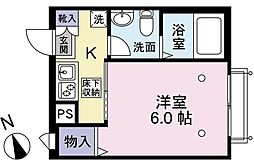 ウィステリア高円寺 1階1Kの間取り