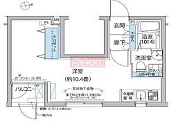 ＰＥＲＳＩＣＡ　ＮＡＫＡＮＯ 2階ワンルームの間取り