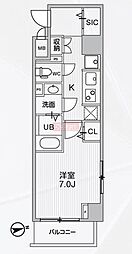 Alivis中野 2階1Kの間取り