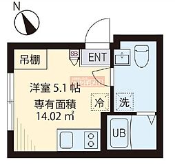ＣＩＣＡＤＡ　ＡＳＡＧＡＹＡ 4階ワンルームの間取り