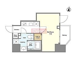 ＯＲＳＵＳ　ＮＡＫＡＮＯ 6階1Kの間取り