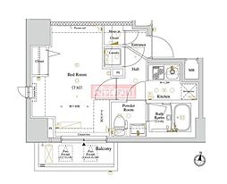 ガリシア中野弥生町 6階1Kの間取り
