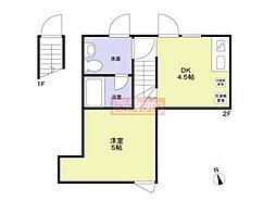 ニシオギソウ 1階1DKの間取り