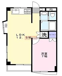 ラ・ベルセゾン 1階2DKの間取り