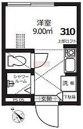 Ｎａｎｏ上落合 2階ワンルームの間取り