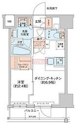 アジールコート新高円寺 9階1DKの間取り