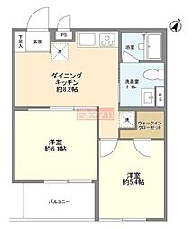 シメントピア 2DKの間取図画像