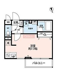 プレール・ドゥーク西荻窪 ワンルームの間取図画像