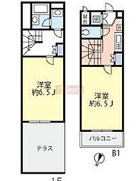 ルーブル中野富士見町伍番館 2Kの間取図画像