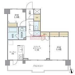 プレミアコンフォート西荻窪 2LDKの間取図画像
