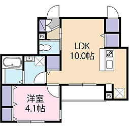 カーサプリムラ2 1LDKの間取図画像