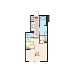 Cuore ワンルームの間取図画像