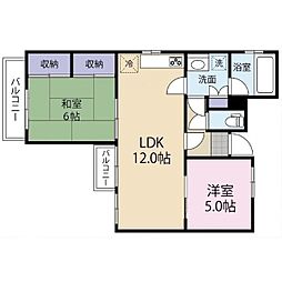 浦和ニューハイム 2LDKの間取図画像