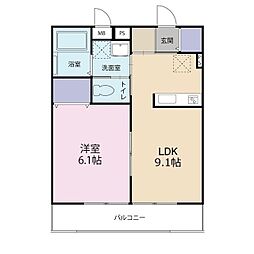 ルミエール 1LDKの間取図画像