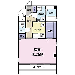 もりビル3 1Kの間取図画像