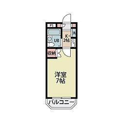 浦和シティマンション 1Kの間取図画像