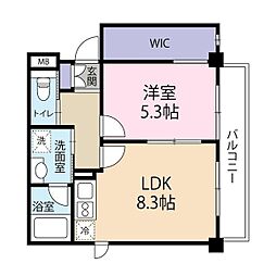 グリーンヒルズ岸町 1LDKの間取図画像
