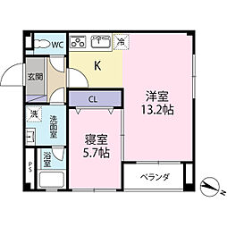 HirundoCourt 1LDKの間取図画像