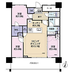 URAWA THE TOWER 3LDKの間取図画像