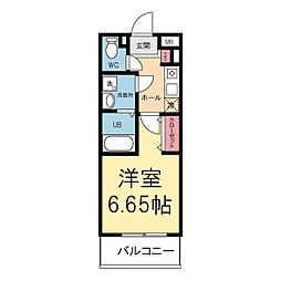 ATLASCaro浦和常盤3丁目 1Kの間取図画像