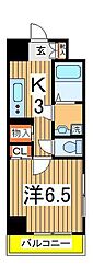 ベルフルール弐番館 3階1Kの間取り